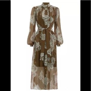 Zimmermann Brown Paisley Golden Collar Maxi